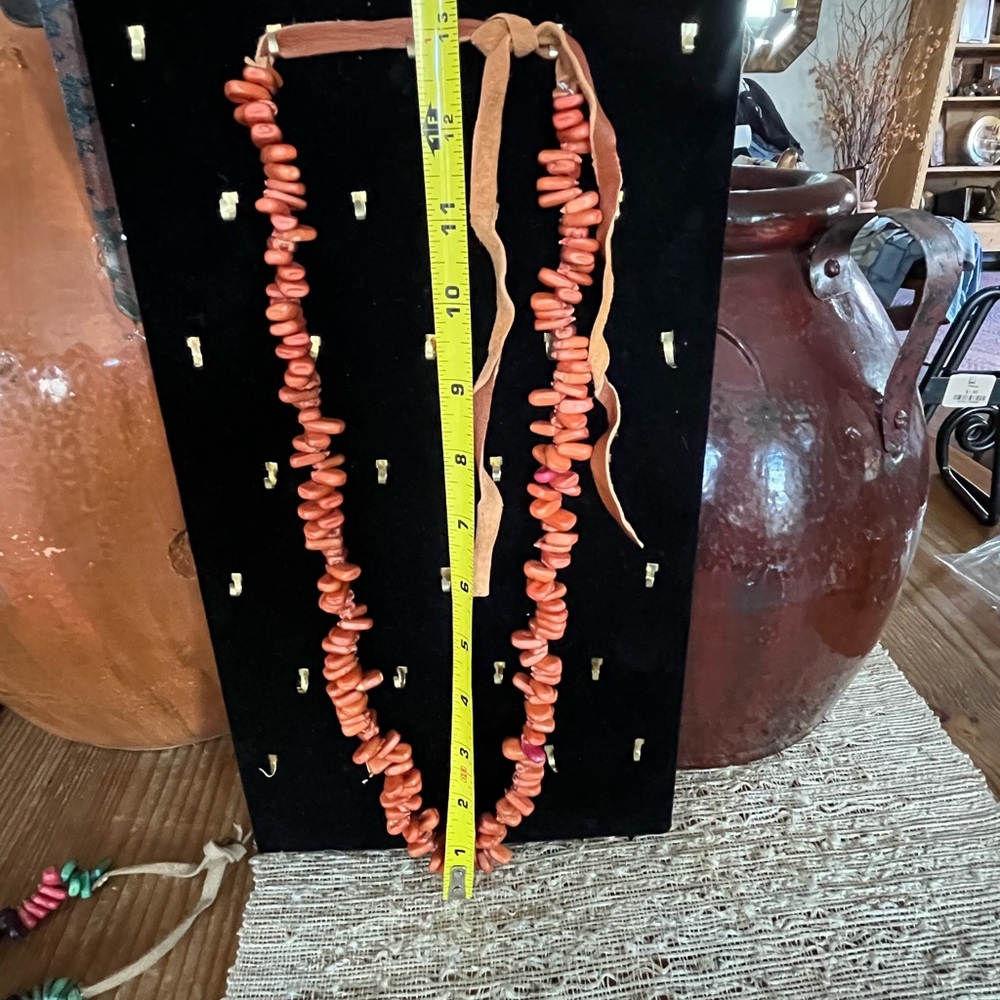 American Native Colorful Corn Beaded Necklaces Set of 2 37” leather strap - Picture 16 of 16